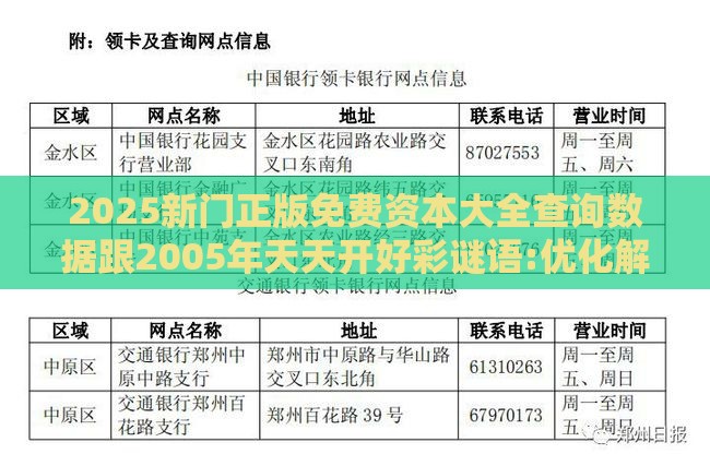 2025新门正版免费资本大全查询数据跟2005年天天开好彩谜语:优化解答、专家解析解释与落实​,谨防虚假鼓吹危害